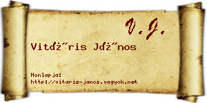 Vitáris János névjegykártya